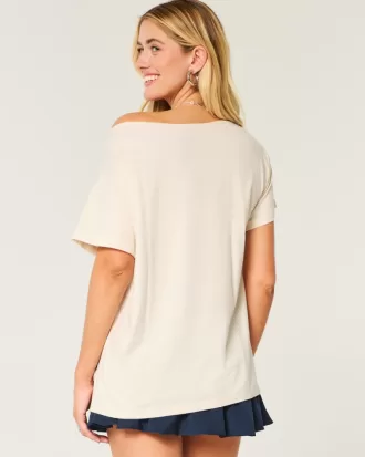 Oversized Off-the-Shoulder Good Luck Graphic Tee,Oversized Off-the-Shoulder Good Luck Graphic Tee Oversized Off-the-Shoulder Good Luck Graphic Tee,Oversized Off-the-Shoulder Good Luck Graphic Tee