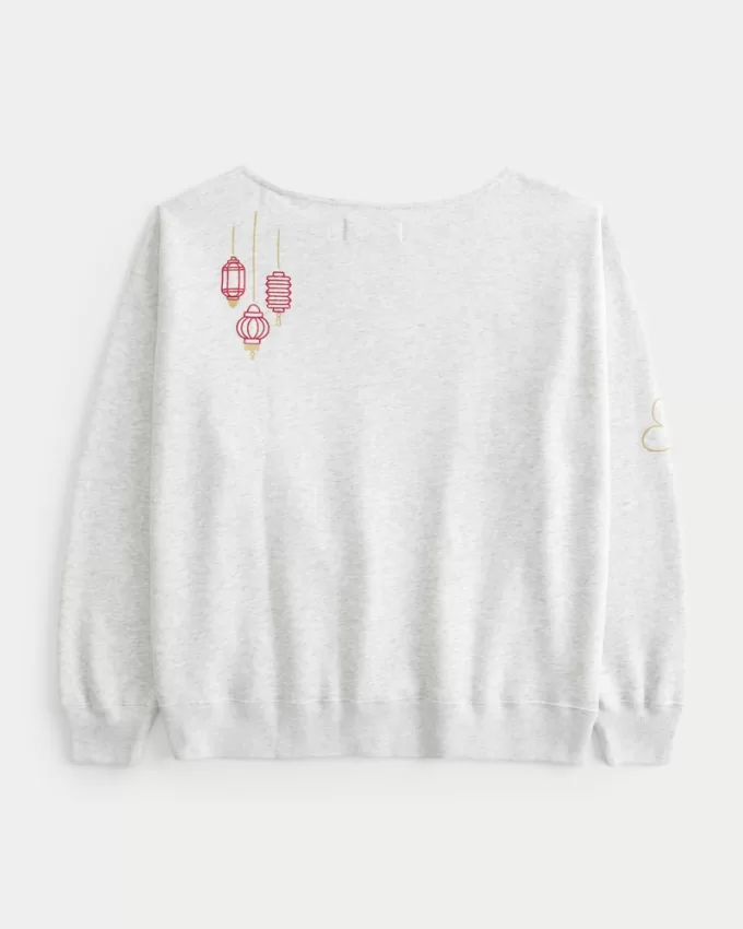 Oversized Off-the-Shoulder Lunar New Year Graphic Sweatshirt,Oversized Off-the-Shoulder Lunar New Year Graphic Sweatshirt Oversized Off-the-Shoulder Lunar New Year Graphic Sweatshirt,Oversized Off-the-Shoulder Lunar New Year Graphic Sweatshirt