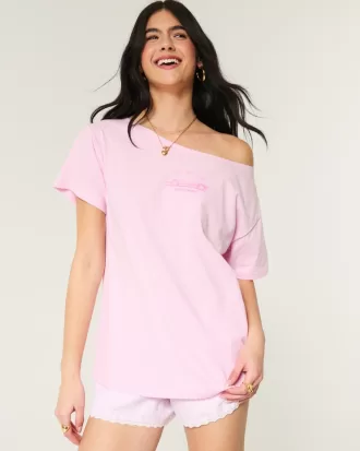 Oversized Off-the-Shoulder New York Raceway Graphic Tee,Oversized Off-the-Shoulder New York Raceway Graphic Tee Oversized Off-the-Shoulder New York Raceway Graphic Tee,Oversized Off-the-Shoulder New York Raceway Graphic Tee
