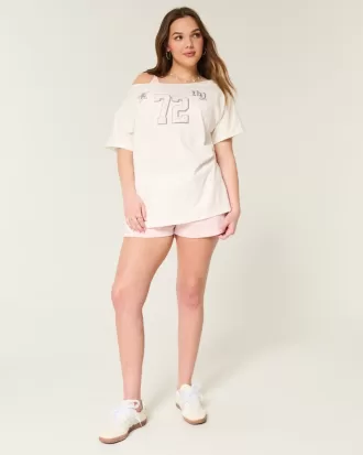Oversized Off-the-Shoulder Number Graphic Tee,Oversized Off-the-Shoulder Number Graphic Tee Oversized Off-the-Shoulder Number Graphic Tee,Oversized Off-the-Shoulder Number Graphic Tee