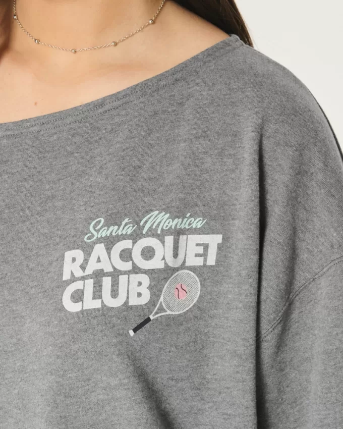 Oversized Off-the-Shoulder Racquet Club Graphic Sweatshirt,Oversized Off-the-Shoulder Racquet Club Graphic Sweatshirt Oversized Off-the-Shoulder Racquet Club Graphic Sweatshirt,Oversized Off-the-Shoulder Racquet Club Graphic Sweatshirt