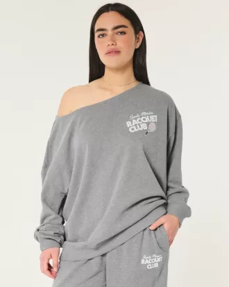 Oversized Off-the-Shoulder Racquet Club Graphic Sweatshirt,Oversized Off-the-Shoulder Racquet Club Graphic Sweatshirt Oversized Off-the-Shoulder Racquet Club Graphic Sweatshirt,Oversized Off-the-Shoulder Racquet Club Graphic Sweatshirt