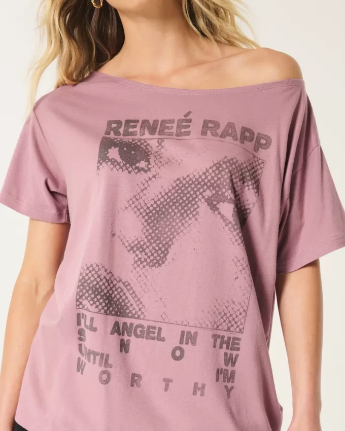 Oversized Off-the-Shoulder Reneé Rapp Graphic Tee,Oversized Off-the-Shoulder Reneé Rapp Graphic Tee Oversized Off-the-Shoulder Reneé Rapp Graphic Tee,Oversized Off-the-Shoulder Reneé Rapp Graphic Tee