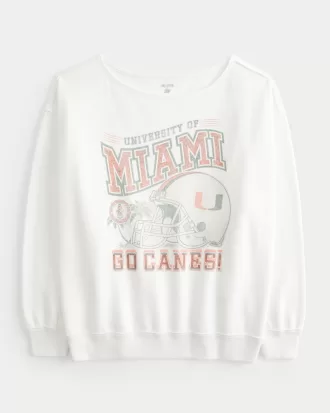 Oversized Off-the-Shoulder University of Miami Graphic Sweatshirt,Oversized Off-the-Shoulder University of Miami Graphic Sweatshirt Oversized Off-the-Shoulder University of Miami Graphic Sweatshirt,Oversized Off-the-Shoulder University of Miami Graphic Sweatshirt