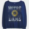 Oversized Off-the-Shoulder University of Notre Dame Graphic Sweatshirt,Oversized Off-the-Shoulder University of Notre Dame Graphic Sweatshirt