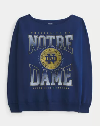 Oversized Off-the-Shoulder University of Notre Dame Graphic Sweatshirt,Oversized Off-the-Shoulder University of Notre Dame Graphic Sweatshirt Oversized Off-the-Shoulder University of Notre Dame Graphic Sweatshirt,Oversized Off-the-Shoulder University of Notre Dame Graphic Sweatshirt