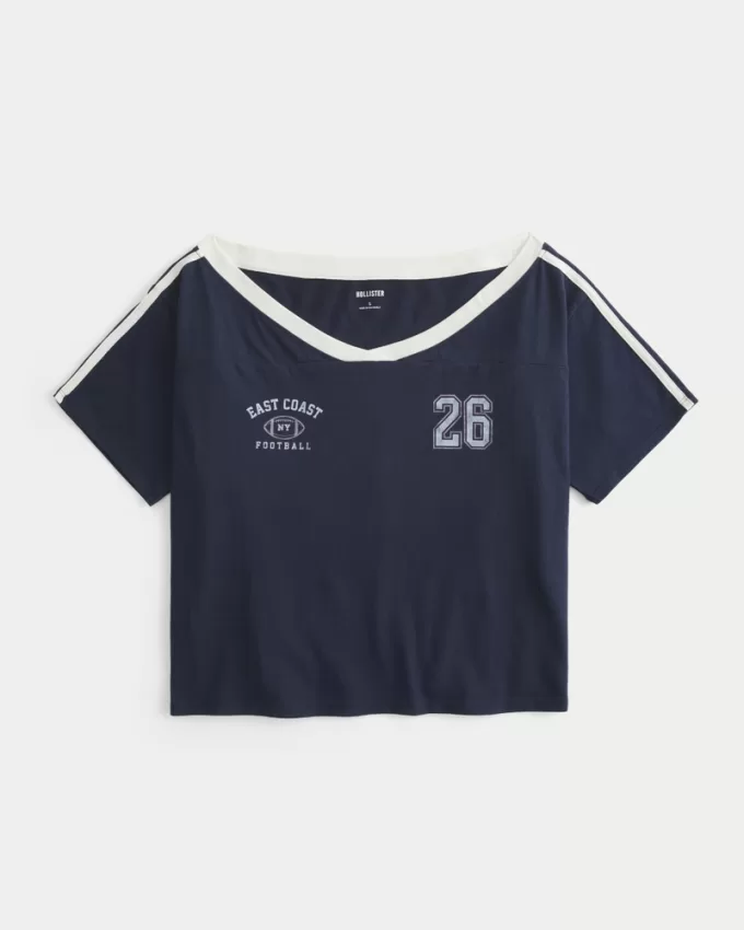 Oversized Off-the-Shoulder Varsity Graphic Tee,Oversized Off-the-Shoulder Varsity Graphic Tee Oversized Off-the-Shoulder Varsity Graphic Tee,Oversized Off-the-Shoulder Varsity Graphic Tee