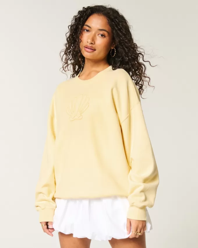 Oversized Shell Graphic Crew Sweatshirt,Oversized Shell Graphic Crew Sweatshirt Oversized Shell Graphic Crew Sweatshirt,Oversized Shell Graphic Crew Sweatshirt