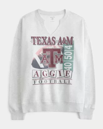 Oversized Texas A&M University Notch-Neck Sweatshirt,Oversized Texas A&M University Notch-Neck Sweatshirt Oversized Texas A&M University Notch-Neck Sweatshirt,Oversized Texas A&M University Notch-Neck Sweatshirt