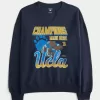 Oversized UCLA Graphic Notch-Neck Sweatshirt,Oversized UCLA Graphic Notch-Neck Sweatshirt Oversized UCLA Graphic Notch-Neck Sweatshirt,Oversized UCLA Graphic Notch-Neck Sweatshirt