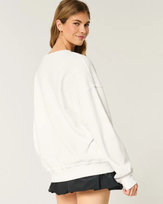 Oversized University of Texas Graphic Notch-Neck Sweatshirt,Oversized University of Texas Graphic Notch-Neck Sweatshirt Oversized University of Texas Graphic Notch-Neck Sweatshirt,Oversized University of Texas Graphic Notch-Neck Sweatshirt