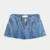 Pleated Denim Mini Skort,Pleated Denim Mini Skort Pleated Denim Mini Skort,Pleated Denim Mini Skort
