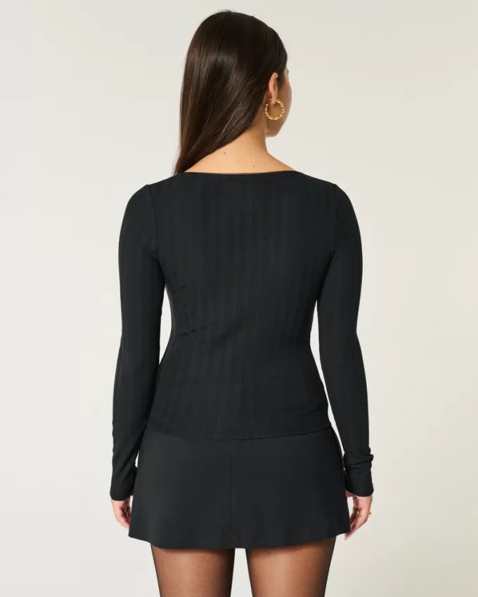 Pointelle Seamless Fabric Scoop Top,Pointelle Seamless Fabric Scoop Top Pointelle Seamless Fabric Scoop Top,Pointelle Seamless Fabric Scoop Top