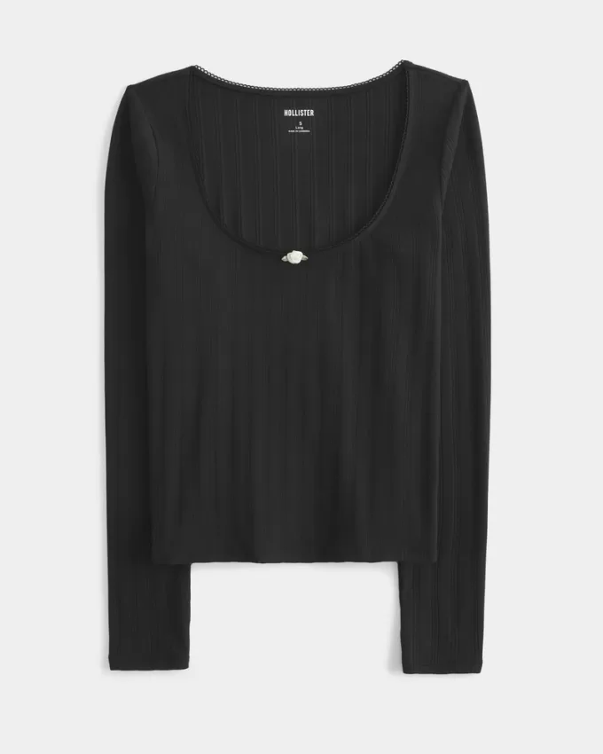 Pointelle Seamless Fabric Scoop Top,Pointelle Seamless Fabric Scoop Top Pointelle Seamless Fabric Scoop Top,Pointelle Seamless Fabric Scoop Top