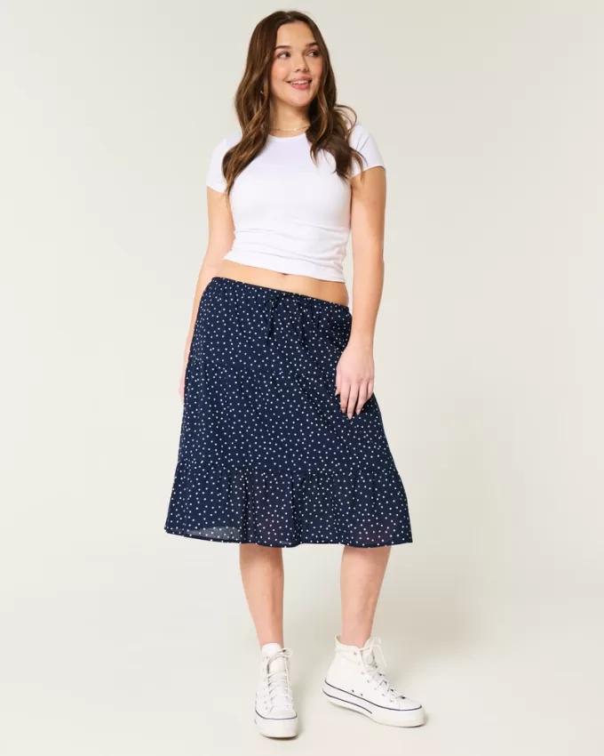 Polka Dot Midi Skirt,Polka Dot Midi Skirt Polka Dot Midi Skirt,Polka Dot Midi Skirt