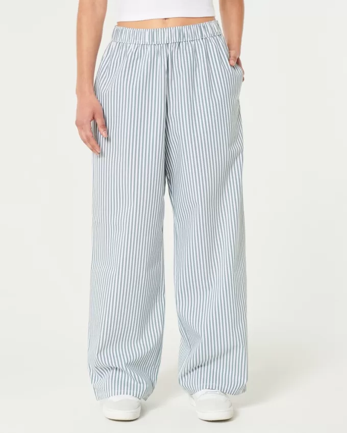 Poplin Wide-Leg Sleep Pants,Poplin Wide-Leg Sleep Pants Poplin Wide-Leg Sleep Pants,Poplin Wide-Leg Sleep Pants