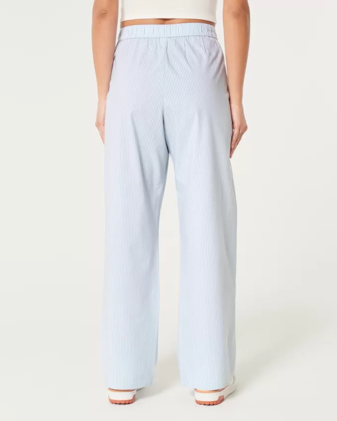 Poplin Wide-Leg Sleep Pants,Poplin Wide-Leg Sleep Pants Poplin Wide-Leg Sleep Pants,Poplin Wide-Leg Sleep Pants