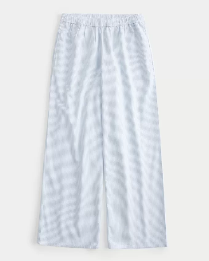 Poplin Wide-Leg Sleep Pants,Poplin Wide-Leg Sleep Pants Poplin Wide-Leg Sleep Pants,Poplin Wide-Leg Sleep Pants