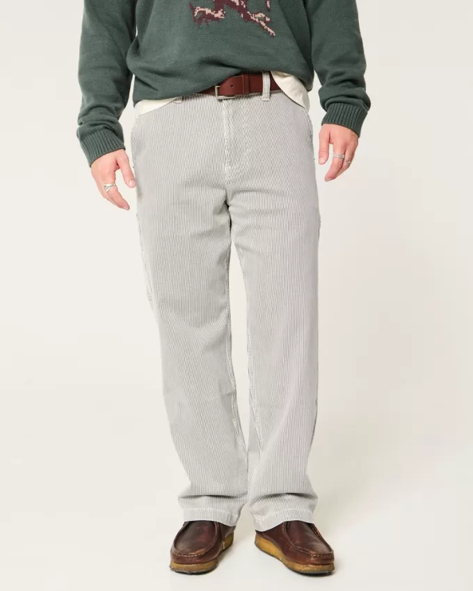 Railroad Stripe Baggy Painter Jeans,Railroad Stripe Baggy Painter Jeans Railroad Stripe Baggy Painter Jeans,Railroad Stripe Baggy Painter Jeans