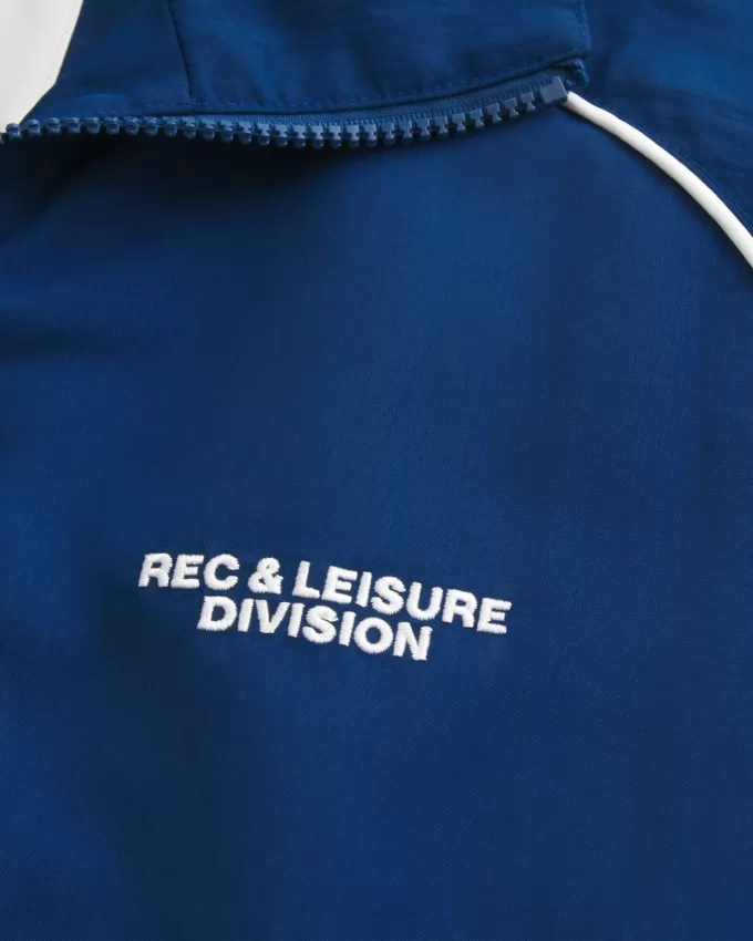 Rec & Leisure Division Graphic Windbreaker Jacket,Rec & Leisure Division Graphic Windbreaker Jacket