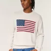 Relaxed American Flag Graphic Crew Sweater,Relaxed American Flag Graphic Crew Sweater Relaxed American Flag Graphic Crew Sweater,Relaxed American Flag Graphic Crew Sweater