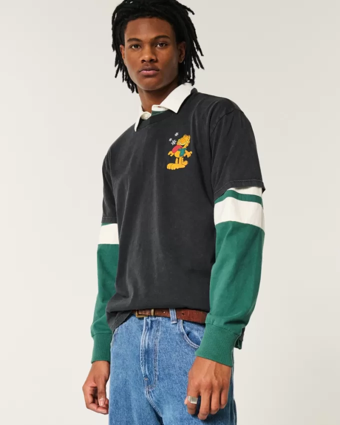 Relaxed Garfield Graphic Tee,Relaxed Garfield Graphic Tee