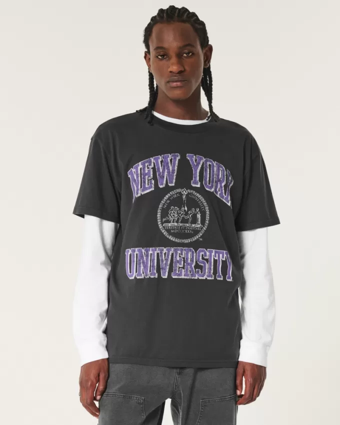 Relaxed New York University Graphic Tee,Relaxed New York University Graphic Tee Relaxed New York University Graphic Tee,Relaxed New York University Graphic Tee