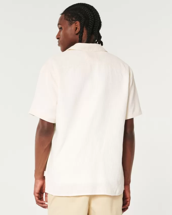 Relaxed Textured Short-Sleeve Shirt,Relaxed Textured Short-Sleeve Shirt