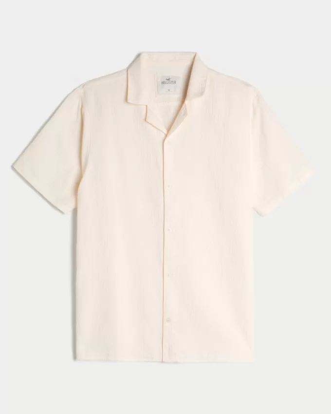 Relaxed Textured Short-Sleeve Shirt,Relaxed Textured Short-Sleeve Shirt
