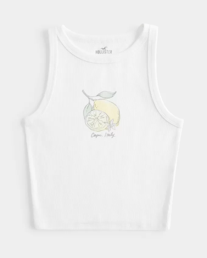 Ribbed Capri Italy Graphic Tank,Ribbed Capri Italy Graphic Tank Ribbed Capri Italy Graphic Tank,Ribbed Capri Italy Graphic Tank