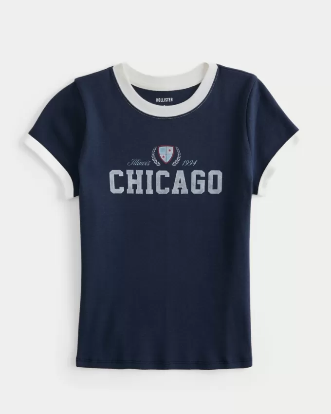 Ribbed Chicago Graphic Baby Tee,Ribbed Chicago Graphic Baby Tee Ribbed Chicago Graphic Baby Tee,Ribbed Chicago Graphic Baby Tee