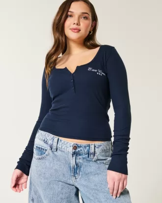 Ribbed East Coast Graphic Henley,Ribbed East Coast Graphic Henley Ribbed East Coast Graphic Henley,Ribbed East Coast Graphic Henley