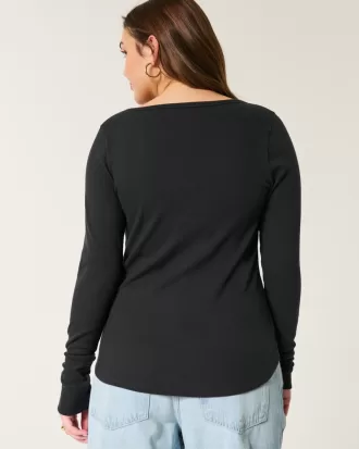 Ribbed Henley,Ribbed Henley Ribbed Henley,Ribbed Henley