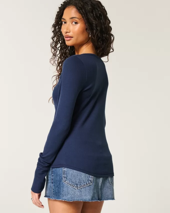 Ribbed Henley,Ribbed Henley Ribbed Henley,Ribbed Henley