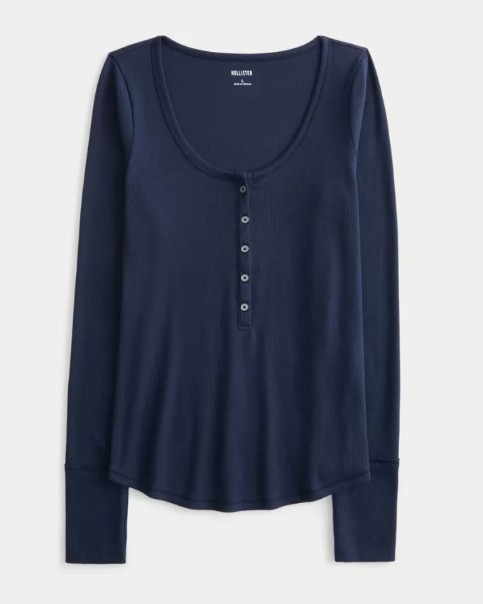 Ribbed Henley,Ribbed Henley Ribbed Henley,Ribbed Henley