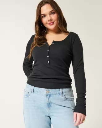 Ribbed Henley,Ribbed Henley Ribbed Henley,Ribbed Henley