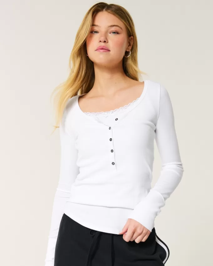 Ribbed Henley,Ribbed Henley Ribbed Henley,Ribbed Henley