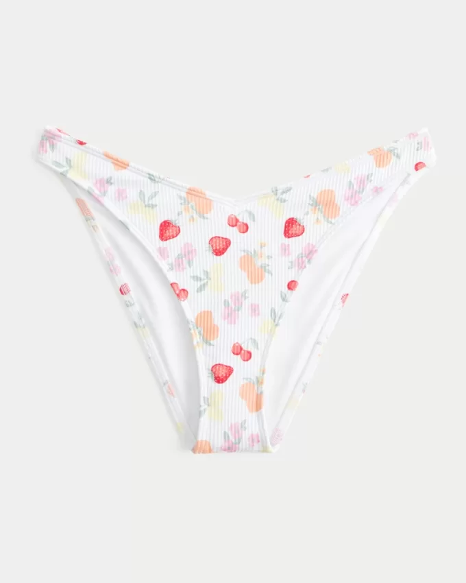 Ribbed High-Leg Cheeky Bikini Bottom,Ribbed High-Leg Cheeky Bikini Bottom
