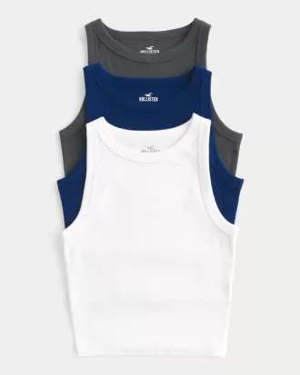 Ribbed High-Neck Tank 3-Pack,Ribbed High-Neck Tank 3-Pack