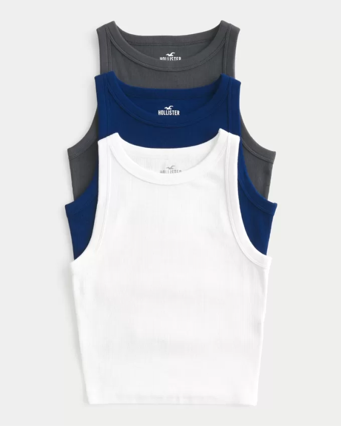 Ribbed High-Neck Tank 3-Pack,Ribbed High-Neck Tank 3-Pack Ribbed High-Neck Tank 3-Pack,Ribbed High-Neck Tank 3-Pack
