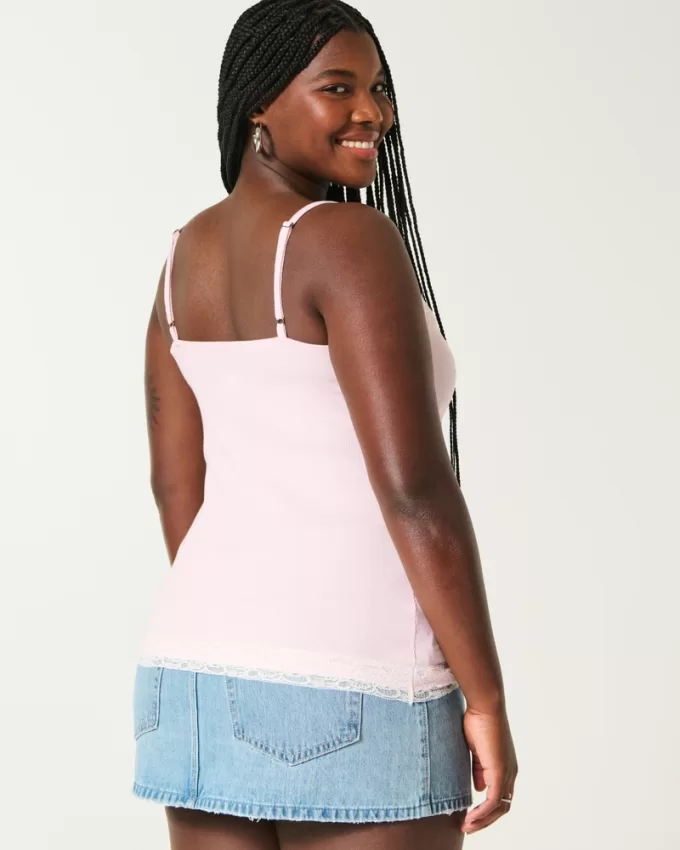 Ribbed Lace Trim Cami,Ribbed Lace Trim Cami Ribbed Lace Trim Cami,Ribbed Lace Trim Cami