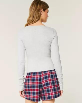 Ribbed Los Angeles Graphic Henley,Ribbed Los Angeles Graphic Henley