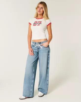 Ribbed Miami Graphic Baby Tee,Ribbed Miami Graphic Baby Tee