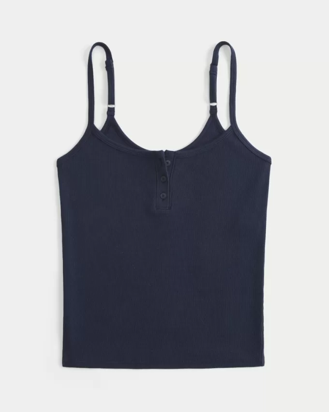 Ribbed Notch Henley Cami,Ribbed Notch Henley Cami Ribbed Notch Henley Cami,Ribbed Notch Henley Cami