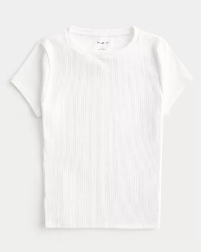 Ribbed Seamless Fabric Crew Top,Ribbed Seamless Fabric Crew Top Ribbed Seamless Fabric Crew Top,Ribbed Seamless Fabric Crew Top