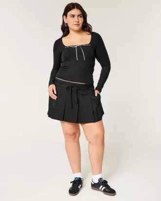 Ribbed Seamless Fabric Lace Trim Square-Neck Top,Ribbed Seamless Fabric Lace Trim Square-Neck Top Ribbed Seamless Fabric Lace Trim Square-Neck Top,Ribbed Seamless Fabric Lace Trim Square-Neck Top