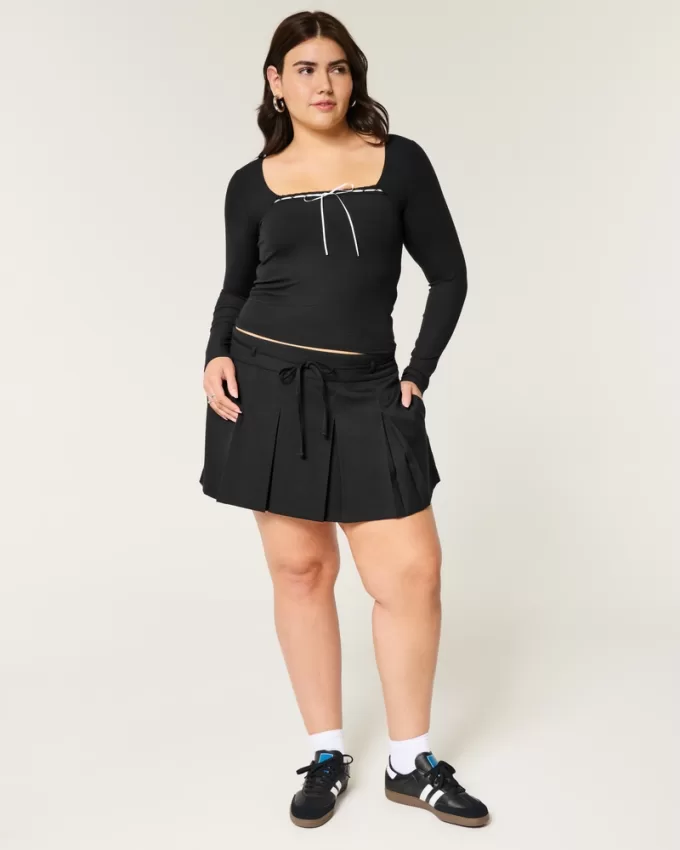 Ribbed Seamless Fabric Lace Trim Square-Neck Top,Ribbed Seamless Fabric Lace Trim Square-Neck Top Ribbed Seamless Fabric Lace Trim Square-Neck Top,Ribbed Seamless Fabric Lace Trim Square-Neck Top