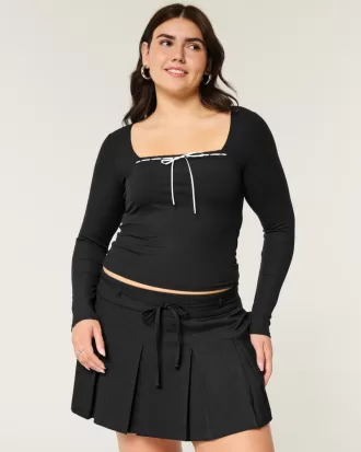 Ribbed Seamless Fabric Lace Trim Square-Neck Top,Ribbed Seamless Fabric Lace Trim Square-Neck Top Ribbed Seamless Fabric Lace Trim Square-Neck Top,Ribbed Seamless Fabric Lace Trim Square-Neck Top