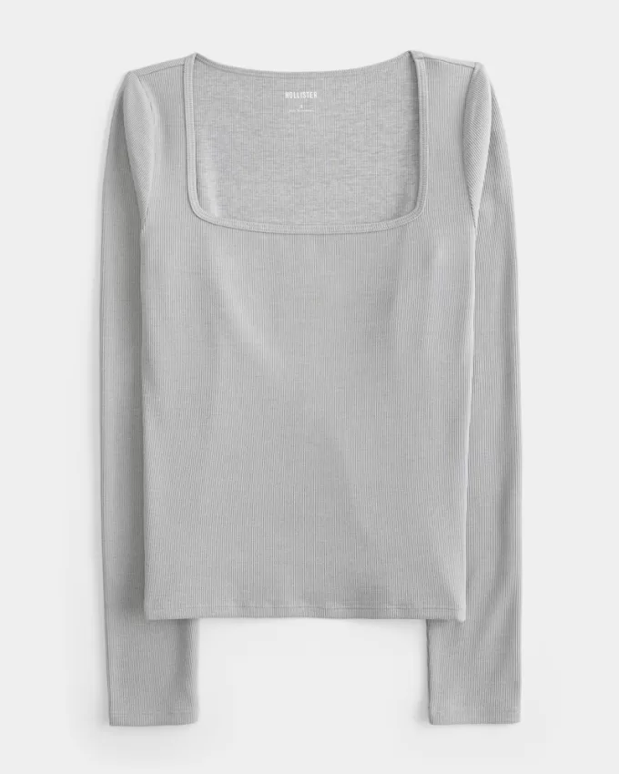 Ribbed Seamless Fabric Long-Sleeve Top,Ribbed Seamless Fabric Long-Sleeve Top Ribbed Seamless Fabric Long-Sleeve Top,Ribbed Seamless Fabric Long-Sleeve Top