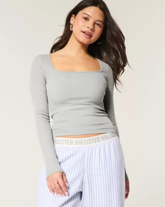 Ribbed Seamless Fabric Long-Sleeve Top,Ribbed Seamless Fabric Long-Sleeve Top Ribbed Seamless Fabric Long-Sleeve Top,Ribbed Seamless Fabric Long-Sleeve Top